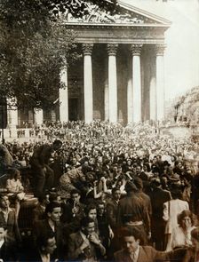 Victory in Europe Day (Fête de la Victoire), Paris, 8 May 1945. Creator: Unknown