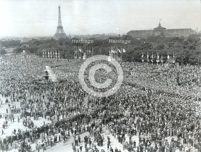 Victory in Europe Day (Fête de la Victoire), Place de la Concorde, Paris, 8 May 1945. Artist: Unknown