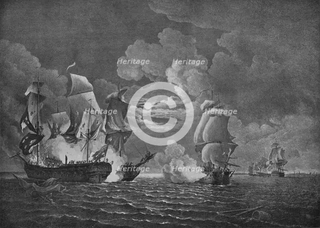 'Victory of Paul Jones', c1780. Artist: Richard Paton.