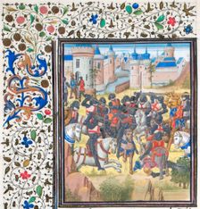 Victory of Richard the Lionheart over Philip Augustus in 1198. Miniature from the Historia by William of Tyre, 1460s. Artist: Anonymous