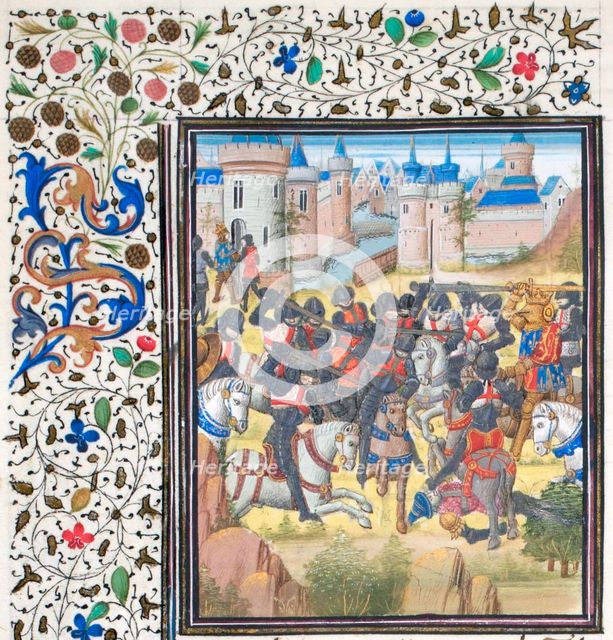 Victory of Richard the Lionheart over Philip Augustus in 1198. Miniature from the Historia by William of Tyre, 1460s. Artist: Anonymous  