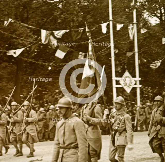 Victory parade, 1918. Artist: Unknown.