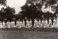Victory parade of Rowntree women, York, Yorkshire, 1946