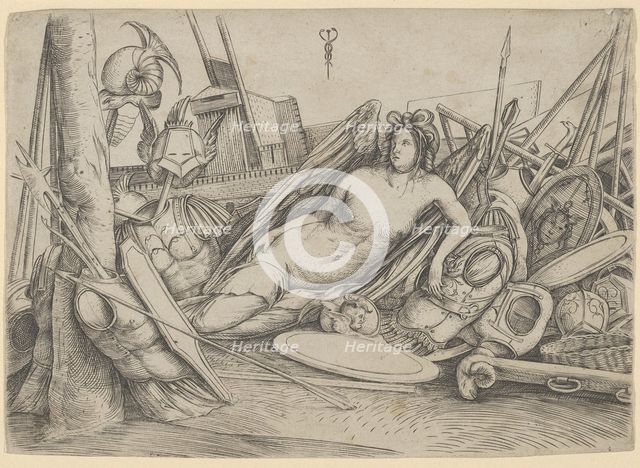 Victory reclining amid trophies, ca. 1498-1500. Creator: Jacopo de' Barbari.