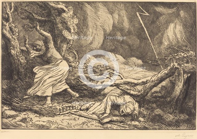 Victims of the Lightning (Victimes de la foudre). Creator: Alphonse Legros.