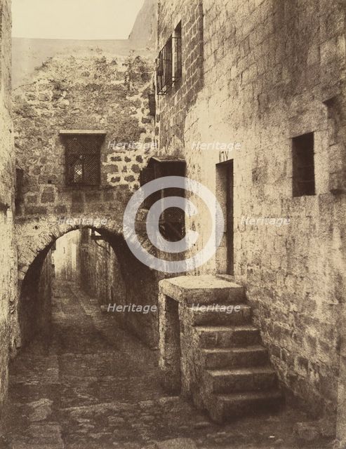 VIe Station. Ste Véronique essuie la face sanglante de Jésus. Aucune marque extér..., 1860 or later. Creator: Louis de Clercq.