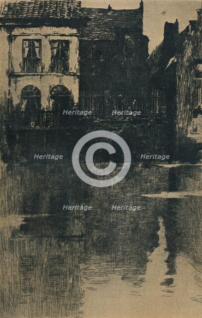 Vielles Maisons au bord de l'eau, c1886-1906, (1906-7). Artist: Albert Baertsoen