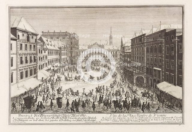 Vienna Neuer Markt (New Market), 1719. Creator: Fischer von Erlach, Joseph Emanuel (1693-1742).