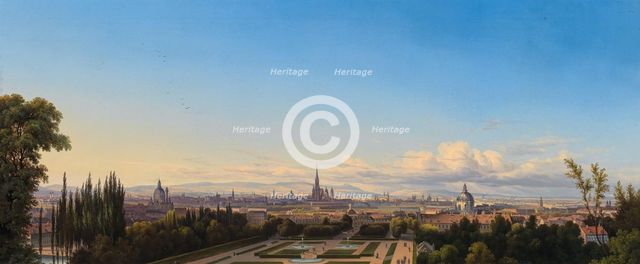 Vienna seen from the Belvedere Gardens, Mid of the 19th cen. Creator: Hintze, Johann Heinrich (1800-1861).