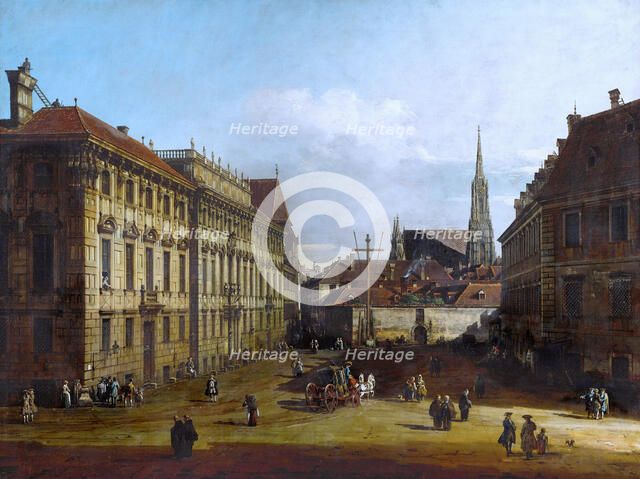 Vienna, the Lobkowitzplatz, Between 1758 and 1761. Artist: Bellotto, Bernardo (1720-1780)