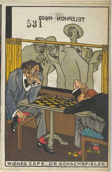 Viennese Café: The Chess Players (Wiener Café: Die Schachspieler), 1911. Creator: Moritz Jung