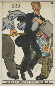 Viennese Café: Carambole (Wiener Café: Carabol), 1911. Creator: Moritz Jung