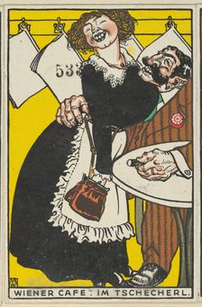 Viennese Café: In the Little Café (Wiener Café: Im Tschecherl), 1911. Creator: Moritz Jung