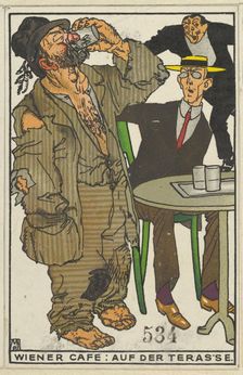 Viennese Café: On the Terrace (Wiener Café: Auf der Terasse), 1911. Creator: Moritz Jung