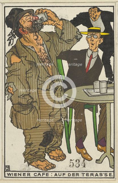 Viennese Café: On the Terrace (Wiener Café: Auf der Terasse), 1911. Creator: Moritz Jung.