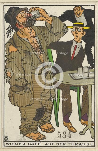 Viennese Café: On the Terrace (Wiener Café: Auf der Terasse), 1911. Creator: Moritz Jung.