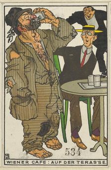 Viennese Café: On the Terrace (Wiener Café: Auf der Terasse), 1911. Creator: Moritz Jung