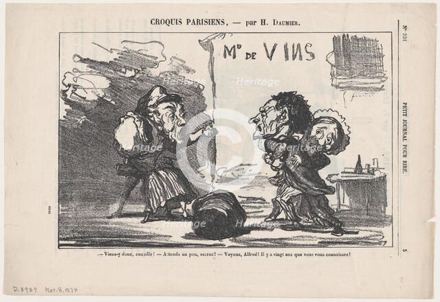 Viens-y donc, canaille!, 1874.  Creator: Honore Daumier.
