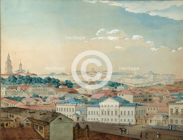Viewof the Kazan University from the Bolaq, 1842. Artist: Rakovich, Andrei Nikolayevich (1815-1866)