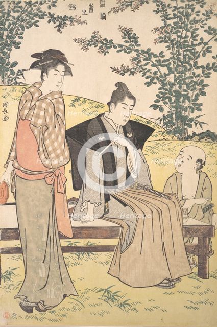 Viewing the Bush Clover at Hagidera, 1785. Creator: Torii Kiyonaga.