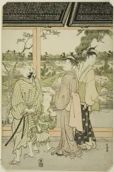 Viewing Votive Plaques at Mukojima, Japan, c. 1785/89. Creator: Kubo Shunman