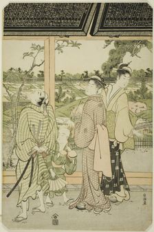 Viewing Votive Plaques at Mukojima, Japan, c. 1785/89. Creator: Kubo Shunman