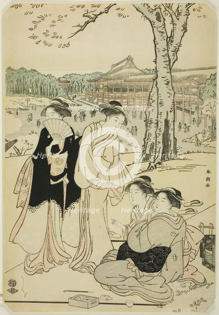 Viewing Cherry Blossoms at Ueno, c. 1780/1801. Creator: Katsukawa Shuncho.