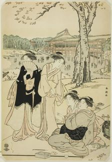 Viewing Cherry Blossoms at Ueno, c. 1780/1801. Creator: Katsukawa Shuncho