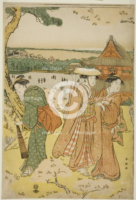 Viewing Cherry Blossoms at Ueno, c. 1780/1801. Creator: Katsukawa Shuncho.
