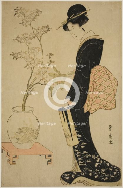 Viewing Ikebana, c.1802. Creator: Utagawa Toyohiro.