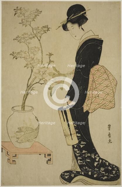 Viewing Ikebana, c.1802. Creator: Utagawa Toyohiro.