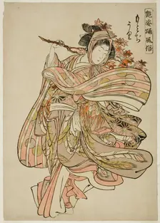 Viewing Maple Leaves (Momijigari), from the series "Dance Customs of Captivating..., c. 1772/80. Creator: Kitao Shigemasa