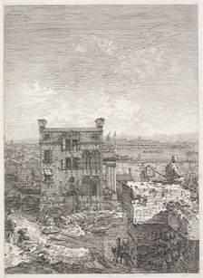 Views: A House Surrounded by Six Columns, 1735-1746. Creator: Antonio Canaletto (Italian, 1697-1768)