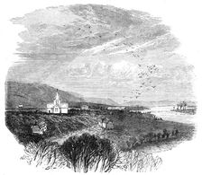 Views at the Seat of the War in New Zealand: village on the Waikato River, 1864. Creator: Unknown