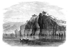 Views in China: the cliff and temple at Hukau, 1864. Creator: Unknown