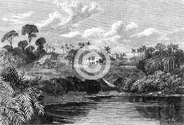 Views in Borneo: Government House, Sarawak, 1864. Creator: Mason Jackson.