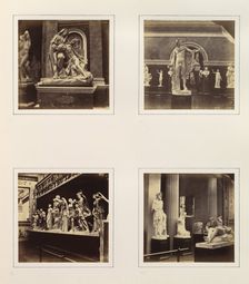 [Views in Greek Sculpture Gallery, Including A Pieta, Apollo Belvedere, Niobe and her ..., ca. 1859. Creator: Attributed to Philip Henry Delamotte