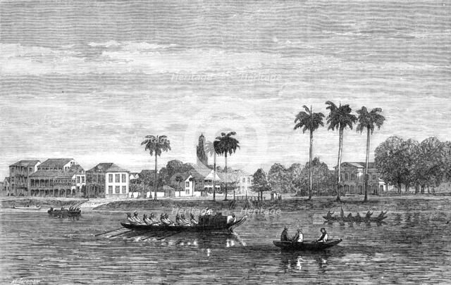 Views in Dutch Guiana: Government-House-Square, Paramaribo, Surinam, 1864. Creator: Mason Jackson.