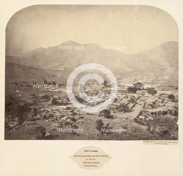 Views in Mysore: Bhoganarasimhaswami's temple, in the fort, Devarayadroog..., 1862-1865. Creator: Lieutenant Colonel Henry Dixon (British, 1824-1883).