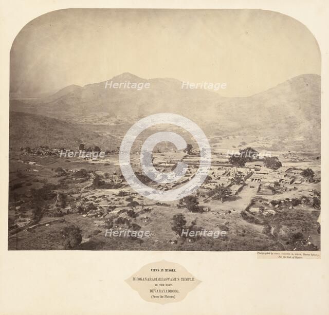 Views in Mysore: Bhoganarasimhaswami's temple, in the fort, Devarayadroog..., 1862-1865. Creator: Lieutenant Colonel Henry Dixon (British, 1824-1883).