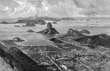 'Views in Rio De Janeiro, South America; View from the summit of Corcovado, showing the suburb of B Creator: Unknown