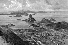 'Views in Rio De Janeiro, South America; View from the summit of Corcovado, showing the suburb of B Creator: Unknown