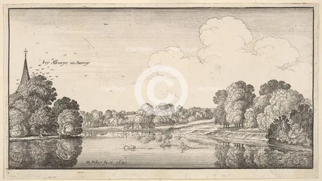 Views of countryside near Albury, Surrey, 1645. Creator: Wenceslaus Hollar.