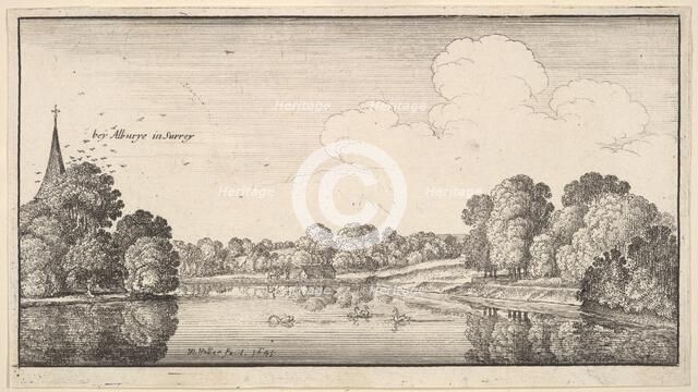 Views of countryside near Albury, Surrey, 1645. Creator: Wenceslaus Hollar.