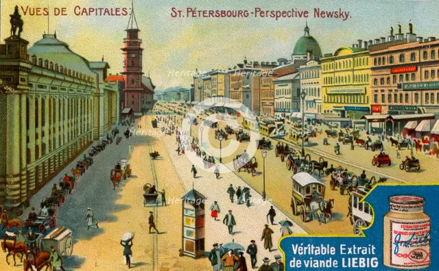 Views of Capitals: Nevsky Prospect, St Petersburg, c1900. Artist: Unknown