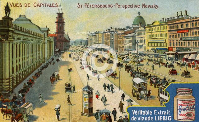 Views of Capitals: Nevsky Prospect, St Petersburg, c1900. Artist: Unknown