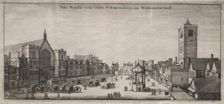 Views of London: New Palace Yard with Westminster Hall, and the Clock House, 1647. Creator: Wenceslaus Hollar (Bohemian, 1607-1677)