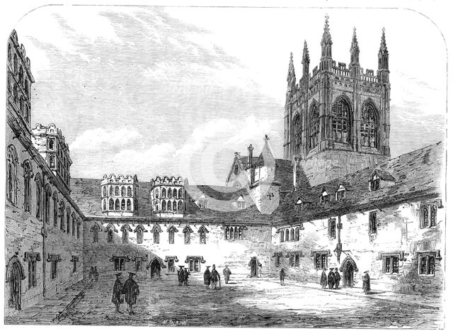 Views of Merton College, Oxford: the undergraduates' quadrangle, 1864. Creator: Mason Jackson.