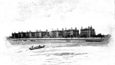 Views of St. Thomas's Hospital: the hospital from the river, 1895. Creator: George Meisenbach