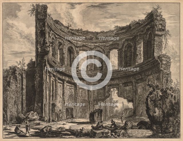 Views of Rome: Remains of the Temple of Apollo near Hadrian's Villa, 1768. Creator: Giovanni Battista Piranesi (Italian, 1720-1778).